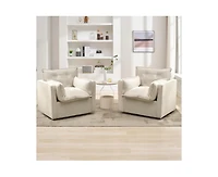 gaomon Swivel Accent Chair, Mid Century Modern Arm Chair for Living Room, Comfy Single Sofa Chair Reading Sofa with Solid Metal Base