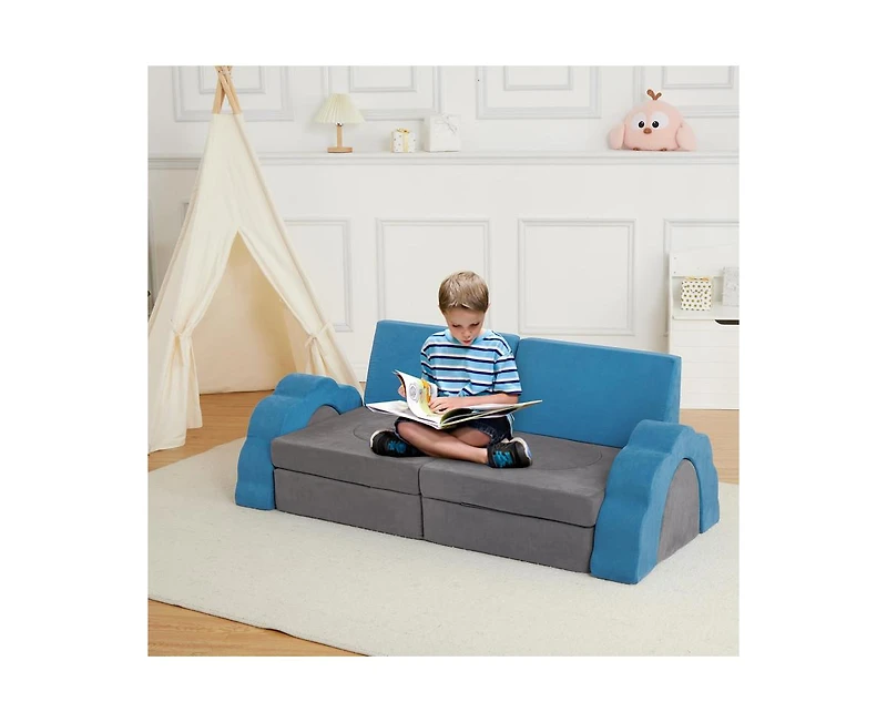 gaomon 11pcs Modular Kids Play Couch, Children Sectional Sofa Floor Toddler Couch for Kids Creative Play
