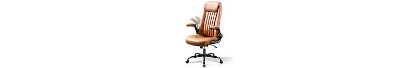 Ergonomic High Back Office Chair, Executive Swivel Desk Chair with Adjustable Flip-Up Armrests, Built-in Lumbar Support & Thickened Headrest, Workstat