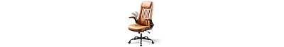 Ergonomic High Back Office Chair, Executive Swivel Desk Chair with Adjustable Flip-Up Armrests, Built-in Lumbar Support & Thickened Headrest, Workstat
