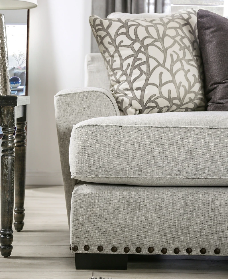Furniture of America 101" Sedrev Linen Track Arm Sofa
