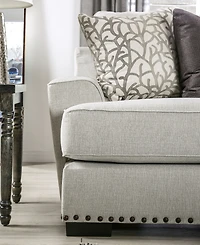 Furniture of America 101" Sedrev Linen Track Arm Sofa