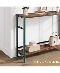 gaomon 2 Tier Entryway Table, Console Tables for Entryway, Industrial Sofa Table with Adjustable Shelf