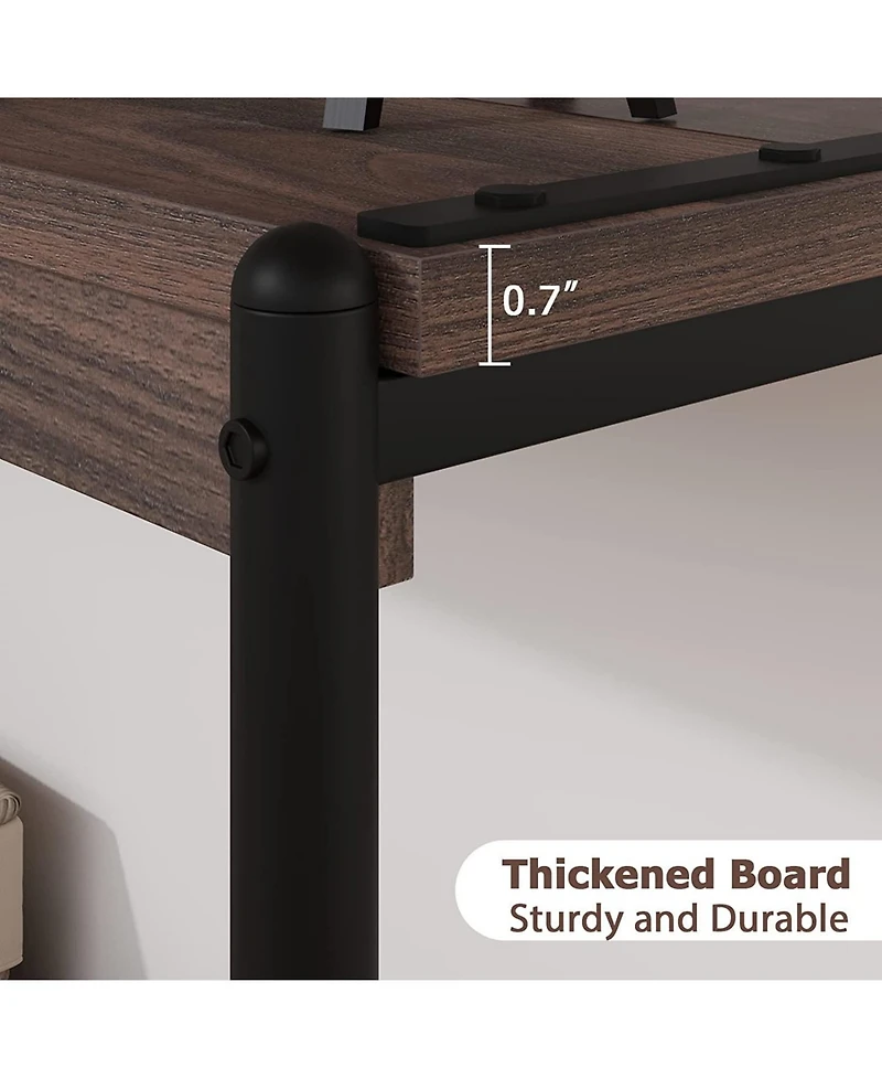 gaomon Console Table, 39.5 Inch Narrow Entryway Table with 2- Tiers Storage Shelves