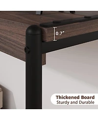 gaomon Console Table, 39.5 Inch Narrow Entryway Table with 2- Tiers Storage Shelves
