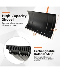 Sugift 29 Inches Snow Pusher for Driveway