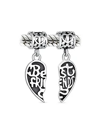 Bling Jewelry Bff Forever Best Friends Heart Dangle Charm Bead Sterling Silver Bracelet