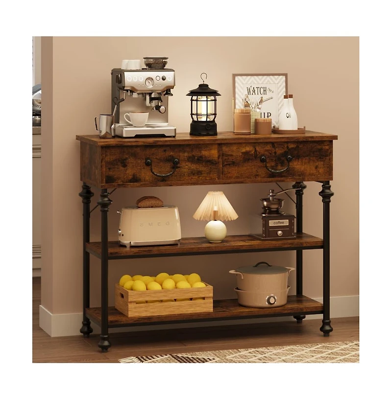 gaomon Console Tables for Entryway, Small Entryway Table with 2 Drawers