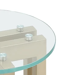 Emila 24" Round Glass Mix and Match End Table