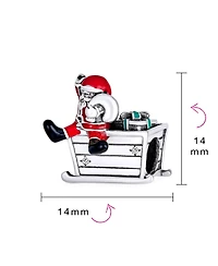 Bling Jewelry Christmas Charm Bead Santa Hat & Sled Sterling Silver for Bracelet
