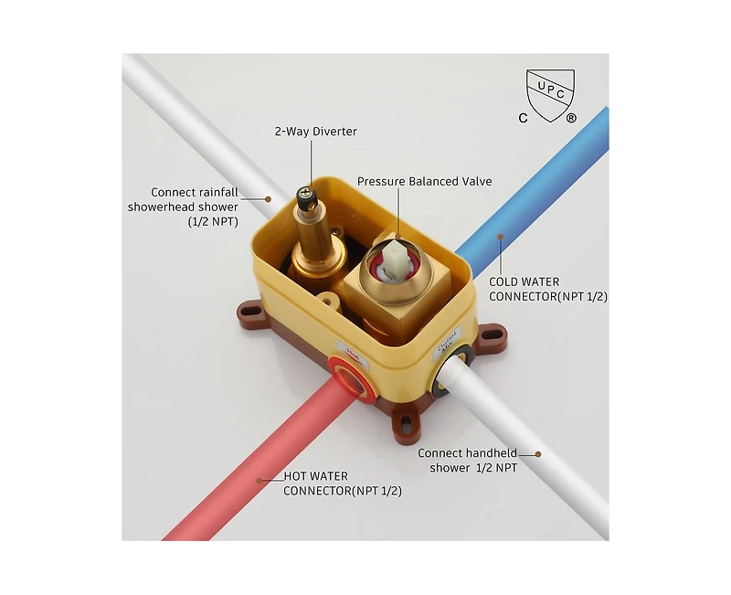 Casainc Bathroom Shower Faucet with Rough-in Valve