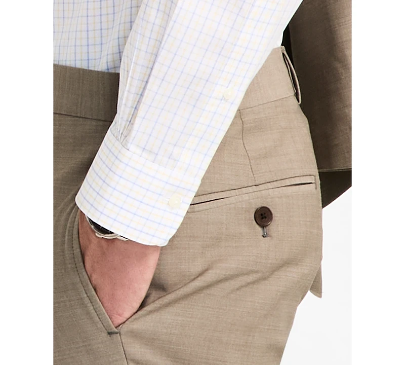 B by Brooks Brothers Men's Wool-Blend Stretch Classic-Fit Suit Separates Pant