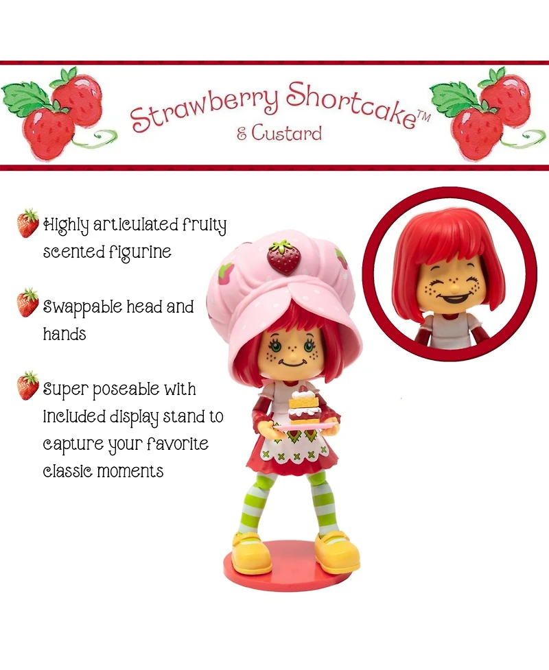 Boss Fight Studio Strawberry Shortcake with Custard the Kitten, Premium Collectible Action Figure – Highly Articulated Fruity Scented Figurine