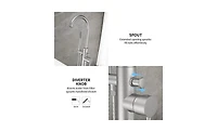 Slickblue Freestanding Bathtub Faucet Floor Mount Bathroom Faucet with Hand Shower