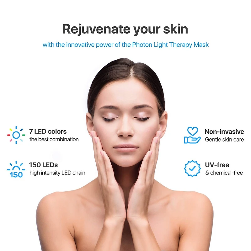Pure Daily Care - Luma Mask Led Skin Therapy - Home Skin Rejuvenation & Anti-Aging Light Therapy - 7 Color Led - Facial Skin Care