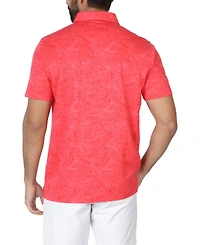 Tailorbyrd Men's Slub Micro Pique Tonal Floral Printed Polo Shirt