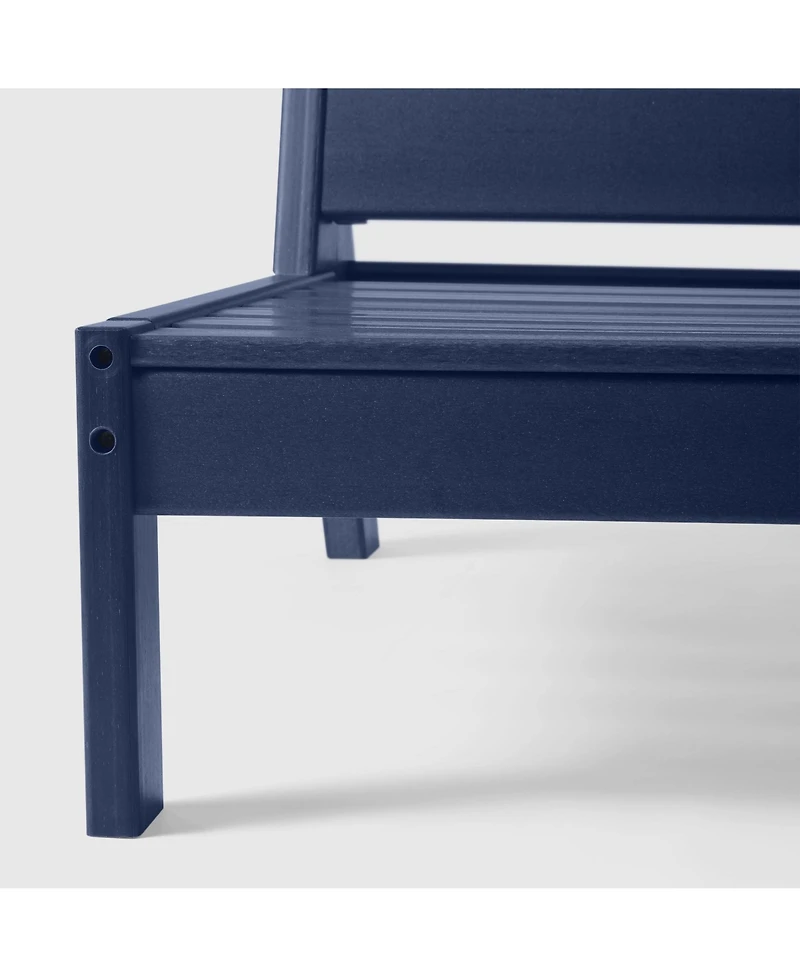 WestinTrends Outdoor Hdpe Deep Seating Modular Armless Patio Blue Chair with Cushions