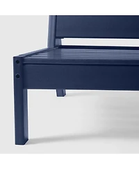 WestinTrends Outdoor Hdpe Deep Seating Modular Armless Patio Blue Chair with Cushions