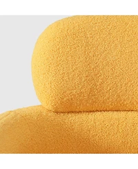 WestinTrends Mid-Century Modern Faux Sherpa Swivel Barrel Accent Chair