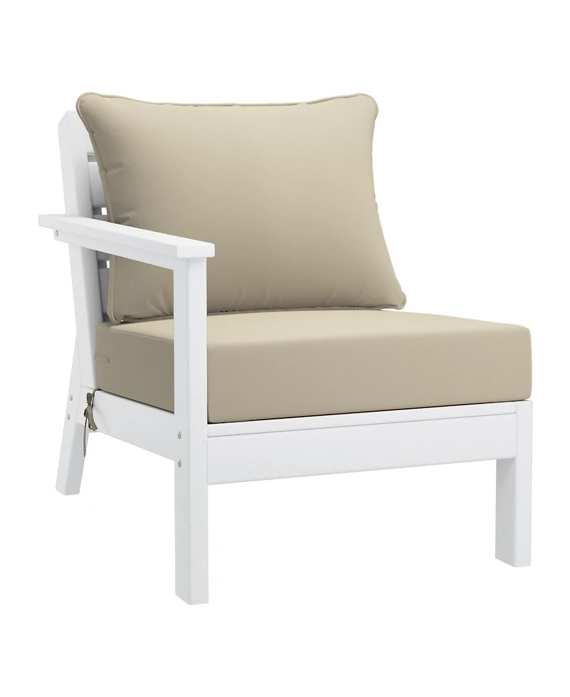 WestinTrends Outdoor Patio Hdpe White Sectional Sofa with Cushions