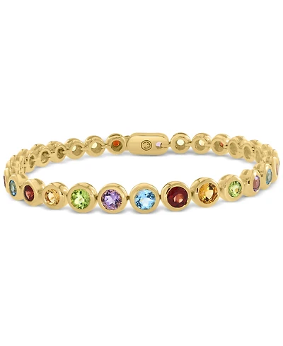 Effy Multi-Gemstone Bezel Tennis Bracelet (6-3/4 ct. t.w.) in Gold Over Silver
