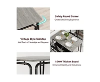 Dining Table for 2, Small and Chairs Set of Square Dinette Dinner Set, 3 Piece Kitchen & Room Sets Space, A