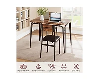 Dining Table for 2, Small and Chairs Set of Square Dinette Dinner Set, 3 Piece Kitchen & Room Sets Space, A