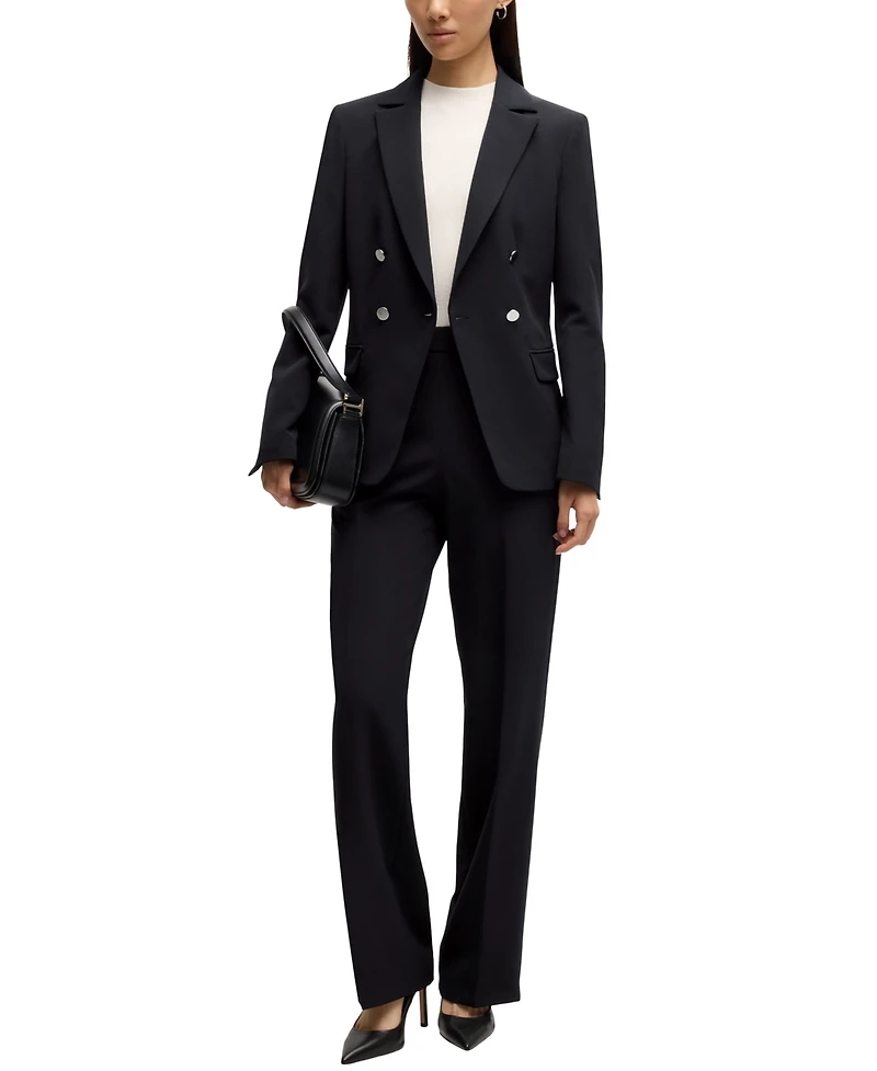 Boss by Hugo Boss Women's Double-Breasted Closure Slim-Fit Jacket