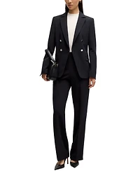 Boss by Hugo Boss Women's Double-Breasted Closure Slim-Fit Jacket