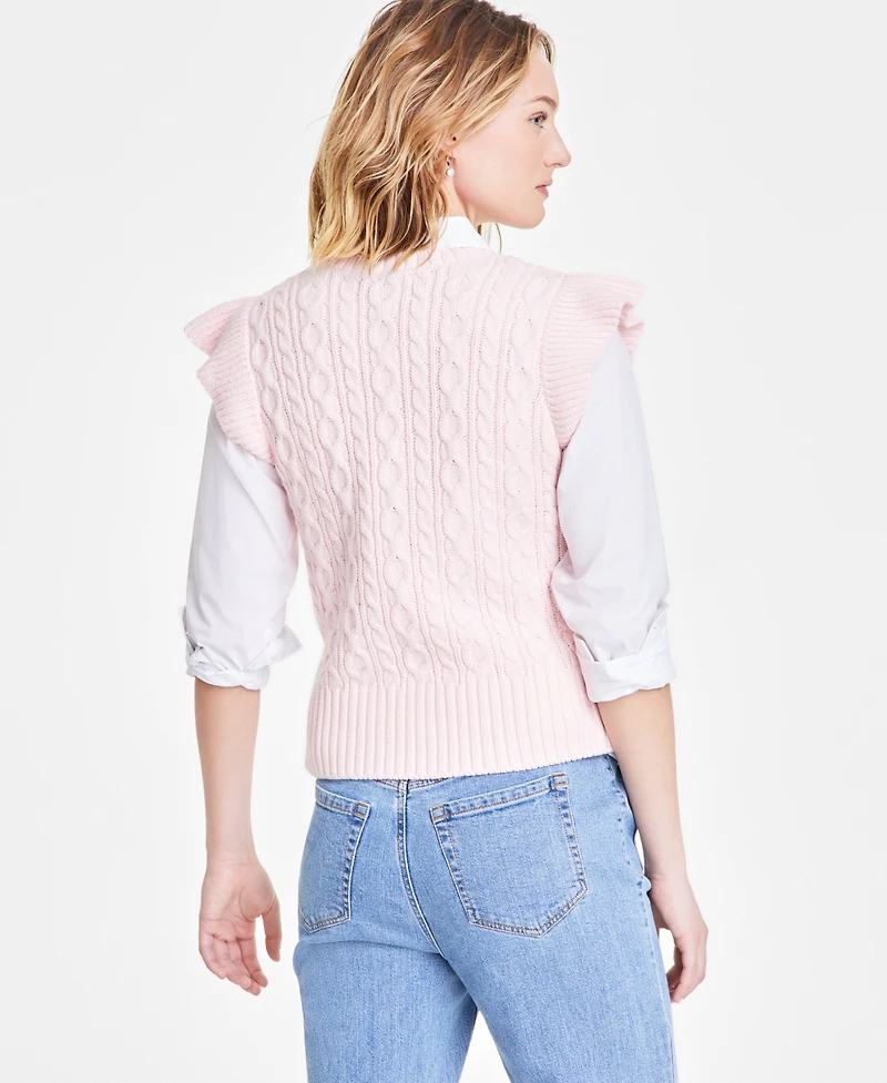 On 34th Women's Cable-Knit Flutter-Sleeve Sweater, Exclusively at Macy's