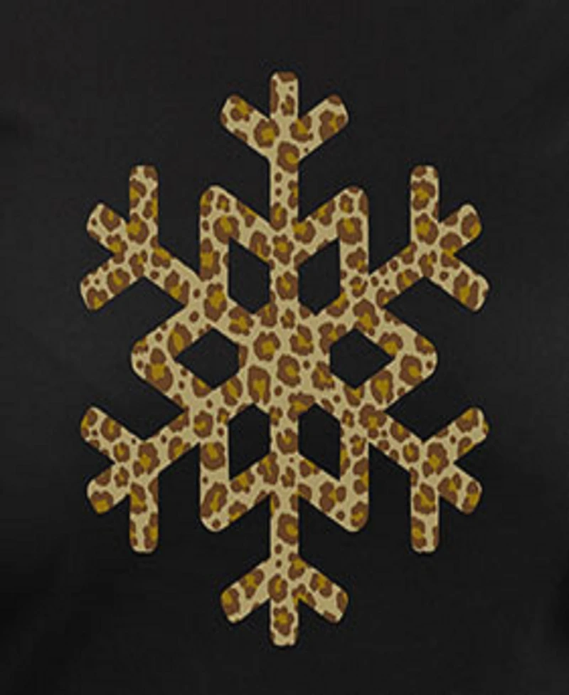 Hybrid Apparel Plus Trendy Leopard Snowflake Graphic Pullover Top
