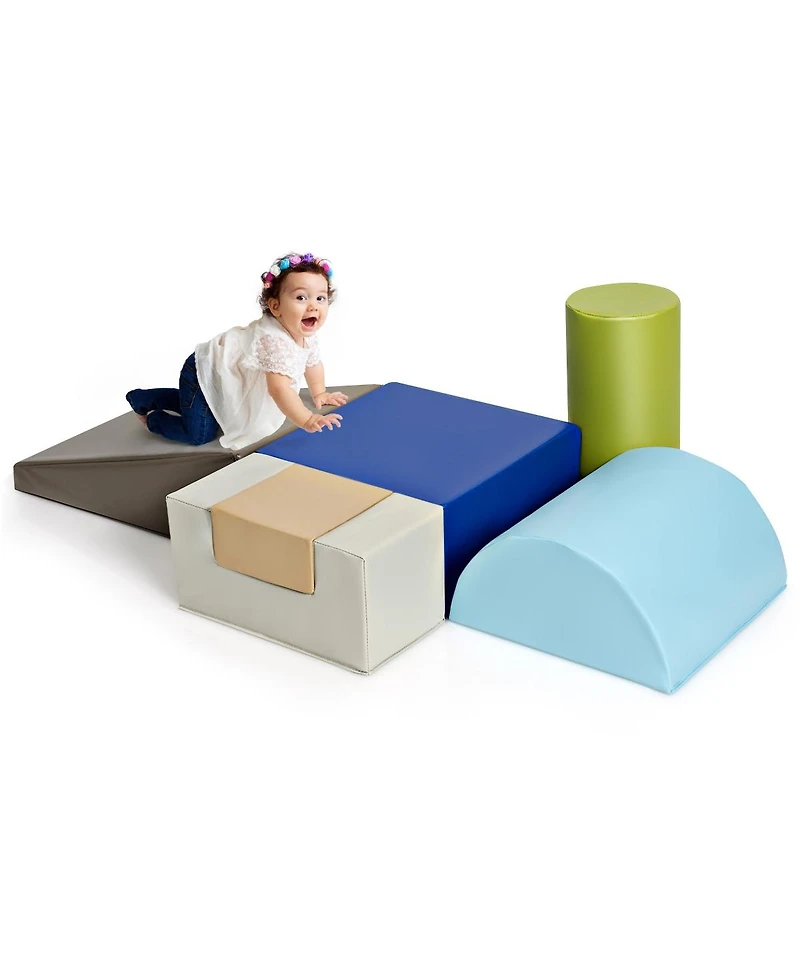 Gouun 6 Piece Climb Crawl Play Set Indoor Baby Toddler