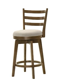 20.5" Walnut Back Counter Stool,Swivel Bar Chair with Upholstered Seat (1PK)-The Pop Home