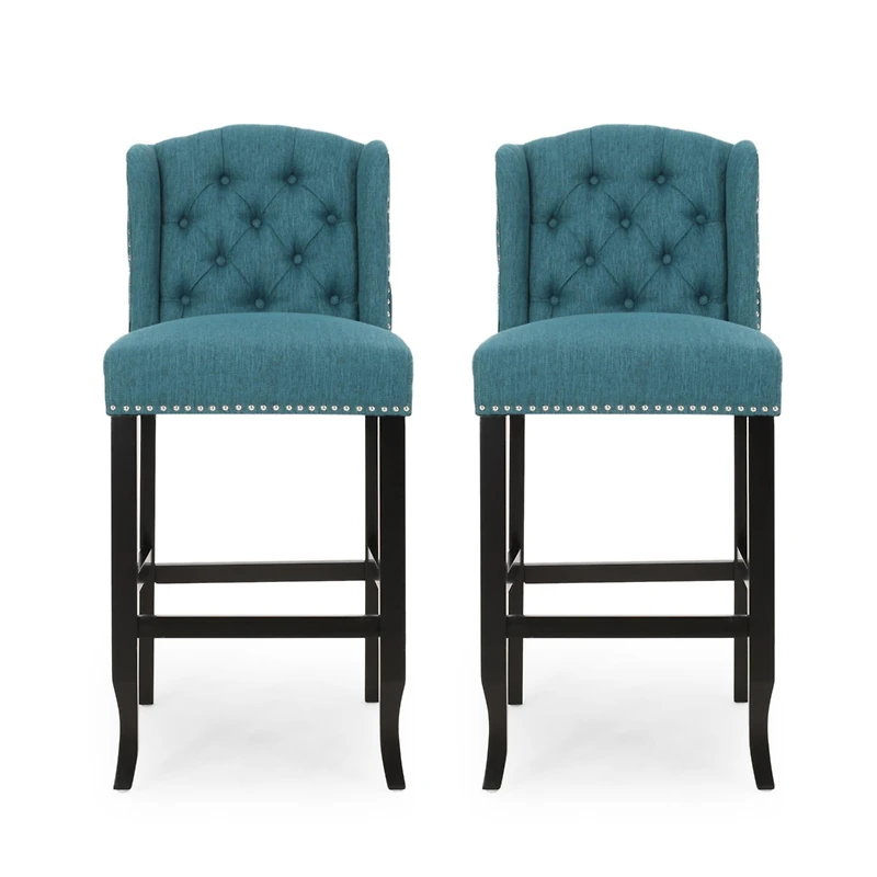 31" Tufted Wingback Bar Stools,Set of 2,for Kitchen Island or Bar-The Pop Home