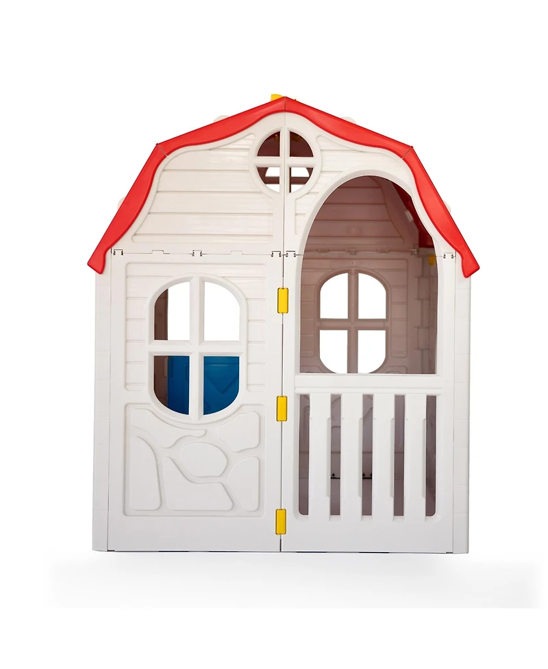 Ram Quality Products Kid's Cottage Foldable Plastic Toddler Outdoor Playhouse