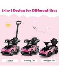 Gymax 3-in-1 Licensed Lamborghini Ride on Push Car Stroller Sliding Car w/ Sound