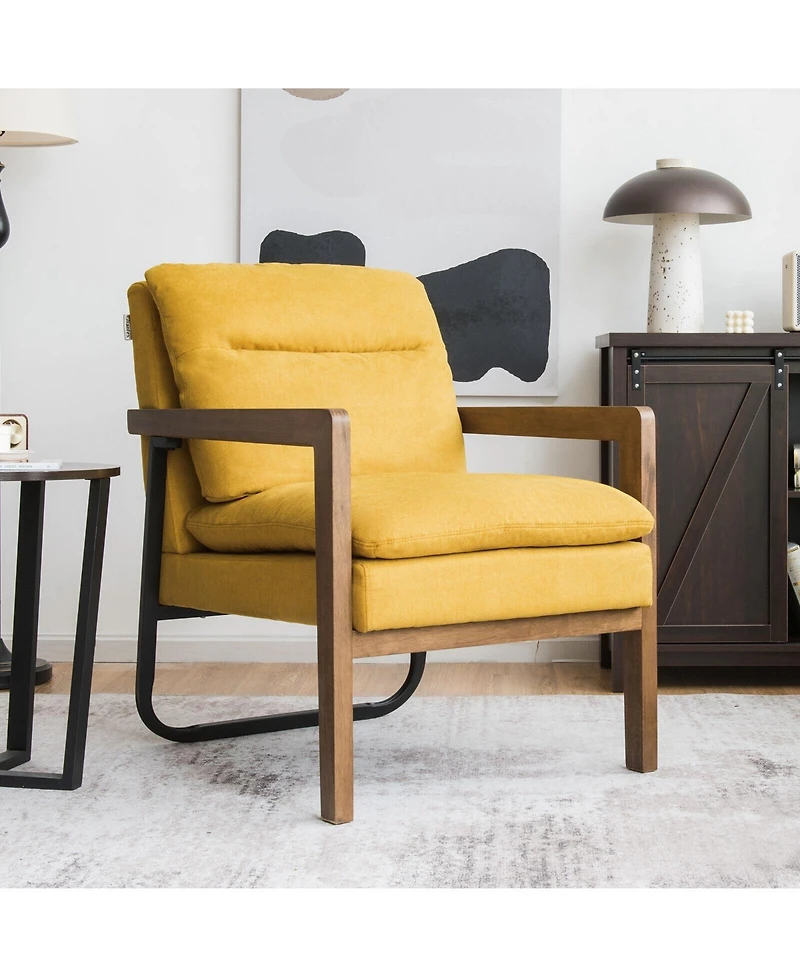 Gouun Single Sofa Chair with Extra-Thick Padded Backrest and Seat Cushion