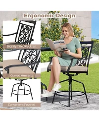 Gouun Outdoor Swivel Bar Stools Set of 2 with Seat Cushions