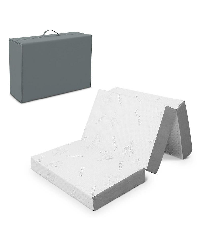 Gouun 4 Inch Tri-fold Cool Gel Memory Foam Mattress-Twin Xl