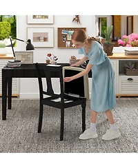 Gouun Kitchen Dining Chair with Linen Fabric and Storage Space