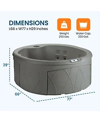 LifeSmart Key Largo Hot Tub Spa with 110 Volt Plug and Play and Led Light, Taupe