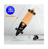 SereneLife 8" Canadian Maple Deck Skateboard, Mini Cruiser for All Ages (Black)