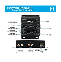 Pyle 2-Way Electronic Crossover - Independent High-Pass/Low-Pass Output, Compact, Black (PLXR2B)