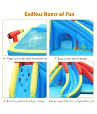 Inflatable Water Slide Bounce House with Water Cannon and 950W Blower