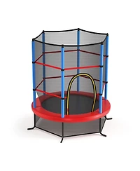 Gouun 55 Inch Kids Recreational Trampoline Bouncing Jumping Mat with Enclosure Net