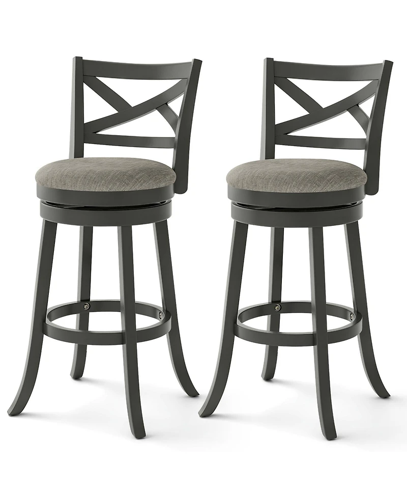 Gouun 31 Inch Swivel Bar Stools Set of 2 with Hollow Back and Soft-padded Seat-31 inches