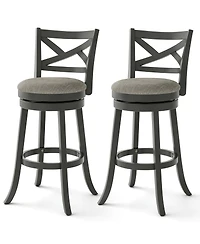 Gouun 31 Inch Swivel Bar Stools Set of 2 with Hollow Back and Soft-padded Seat-31 inches