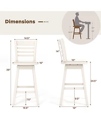 Gouun Counter Height Barstools Set of 2 with Footrest for Kitchen Island Bar