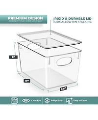 Sorbus Large Plastic Storage Bins with Lids - for Kitchen Organization, Pantry/Storage Organizers, Fridge Organizer