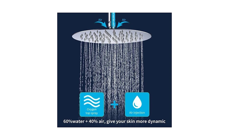 Slickblue Wall-Mounted Shower Faucet Combo Set Rainfall Shower Head & Handheld